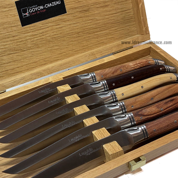 Laguiole Goyon-Chazeau Set of 6 Handcrafted Table Knives