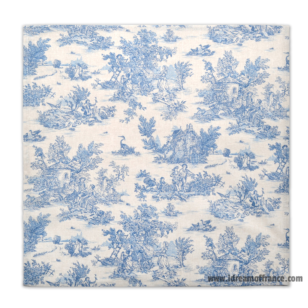 French Toile Pastorale Cotton Napkin by L'Ensoleillade