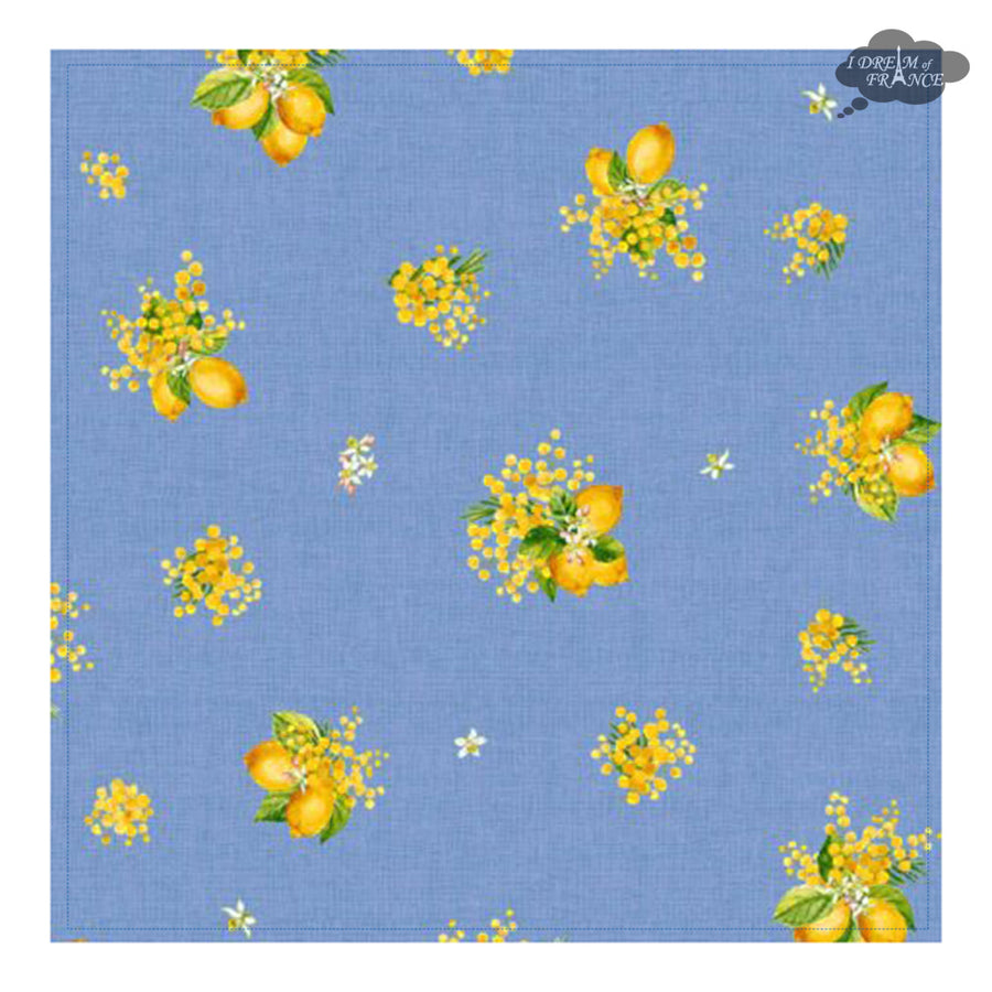 Lemon & Mimosa Blue Provence All-Over Cotton Napkin by l'Ensoleillade