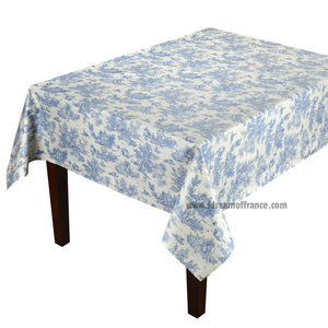 59" Square Pastorale French Toile All-Over Acrylic-Coated Cotton Tablecloth by l'Ensoleillade