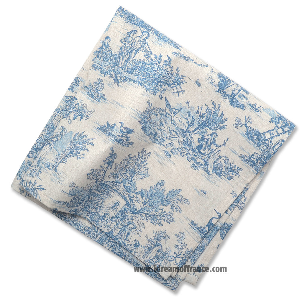 French Toile Pastorale Cotton Napkin by L'Ensoleillade