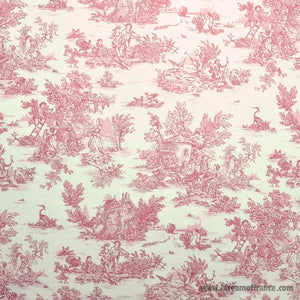 59" Square Pastorale Red French Toile All-Over Acrylic-Coated Cotton Tablecloth by l'Ensoleillade