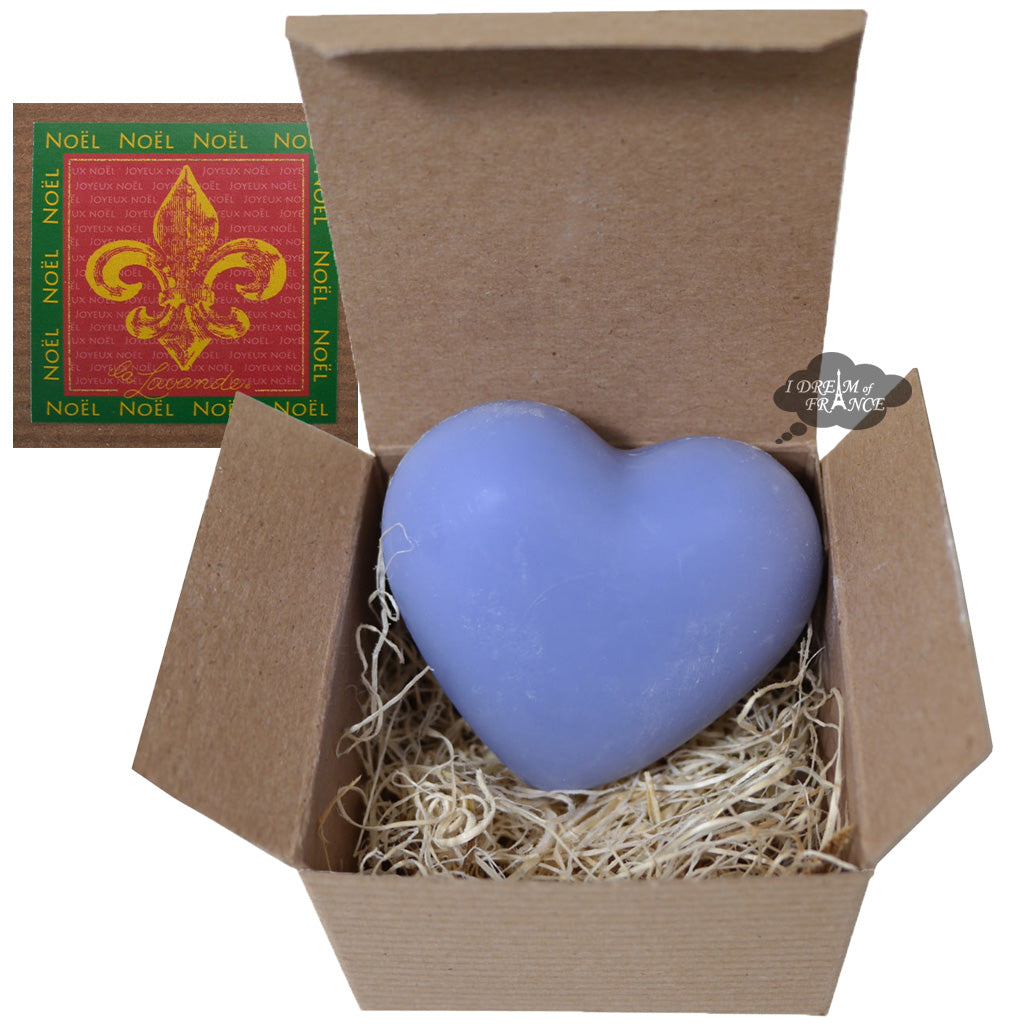 La Lavande Lavender Heart Soap in Christmas Kraft Box