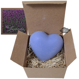 La Lavande Lavender Heart Soap in Lavender Kraft Box