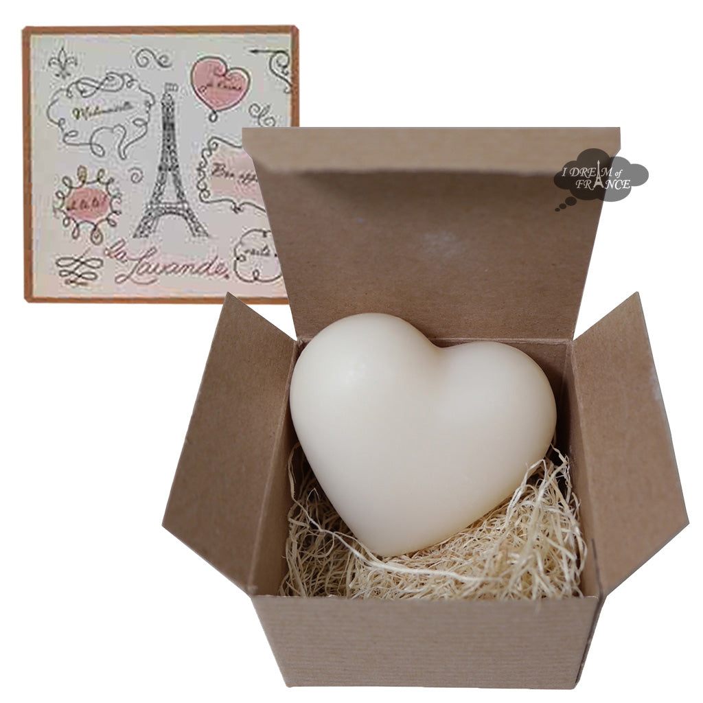 La Lavande French Tulip Heart Soap in Whimsical Eiffel Tower Kraft Box