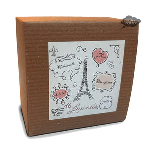La Lavande Lemongrass Heart Soap in Whimsical Eiffel Tower Kraft Box