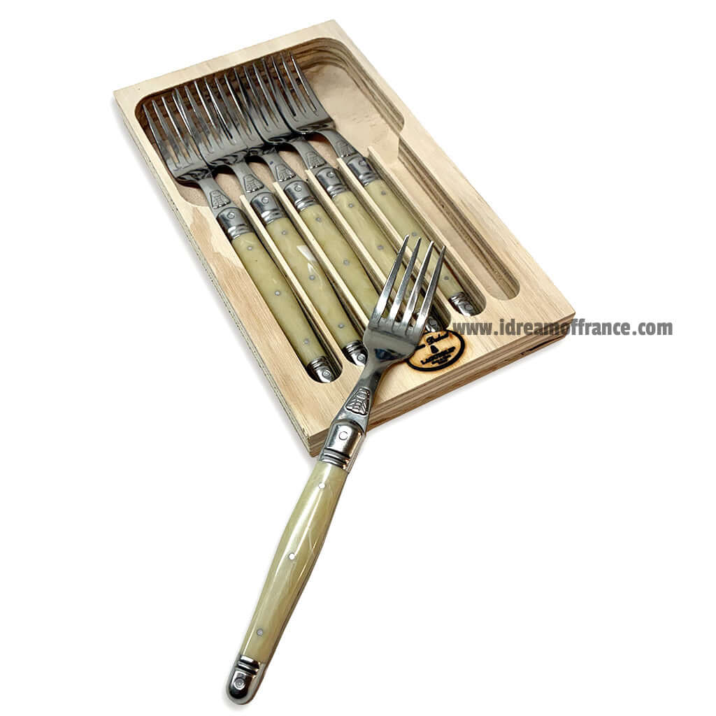 Laguiole Jean Dubost Dinner Forks set of 6 - Faux Horn Handles