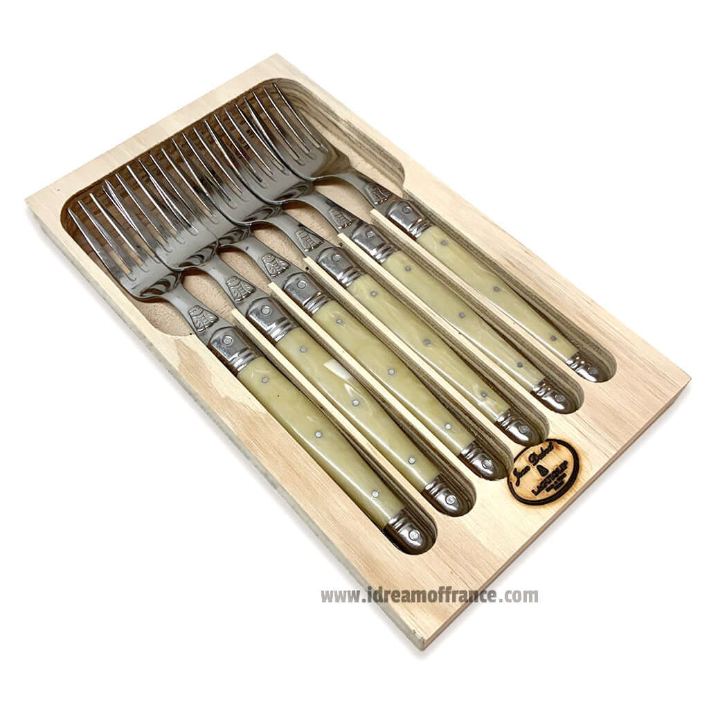 Laguiole Jean Dubost Dinner Forks set of 6 - Faux Horn Handles