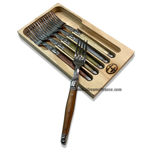 Laguiole Jean Dubost Dinner Forks set of 6 - Multicolor Handles