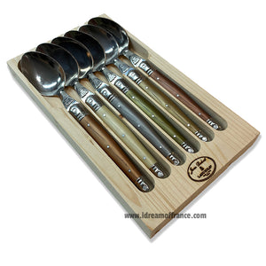 Laguiole Jean Dubost Spoons set of 6 - Multicolor Handles