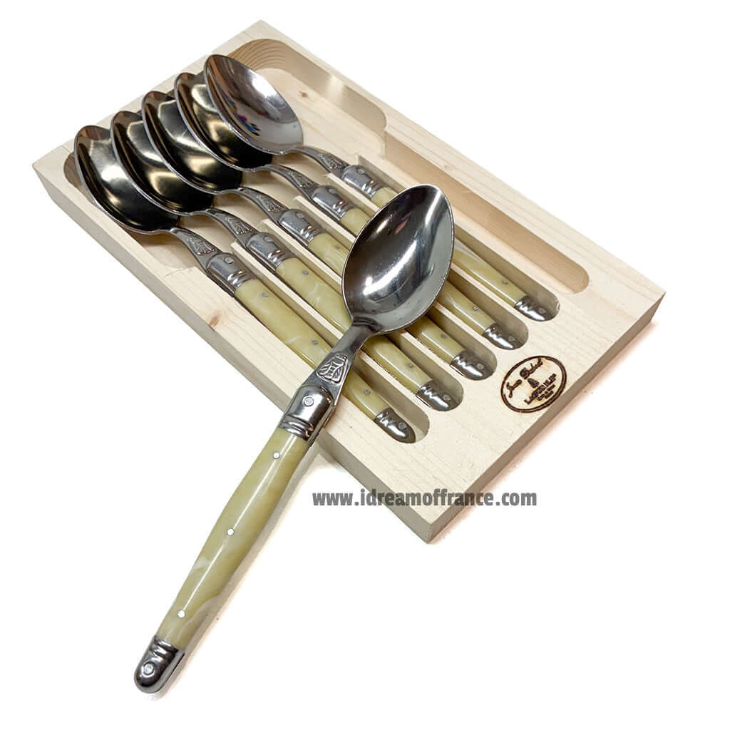 Laguiole Jean Dubost Spoons set of 6 - Faux Horn Handles