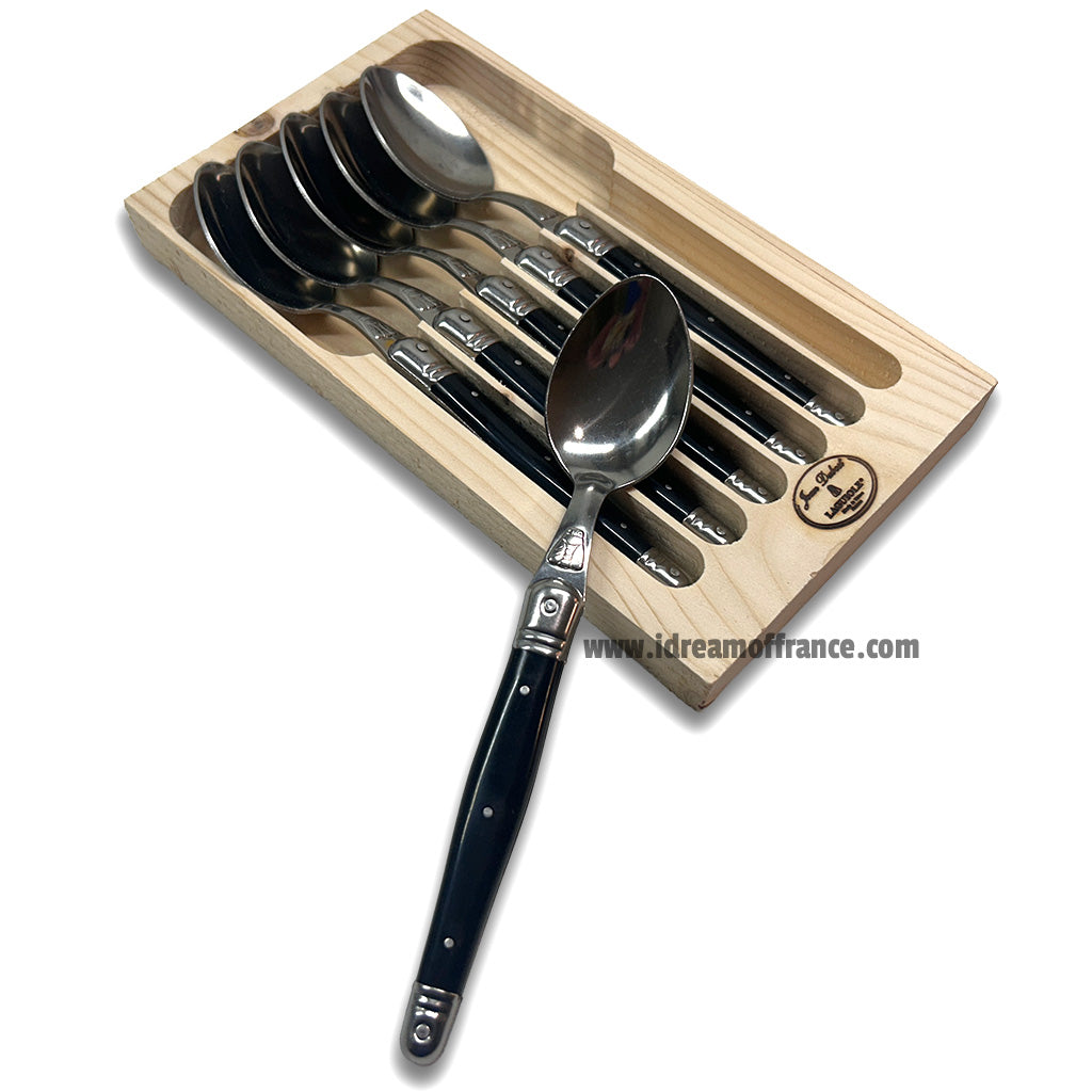 Laguiole Jean Dubost Spoons set of 6 - Black Handles