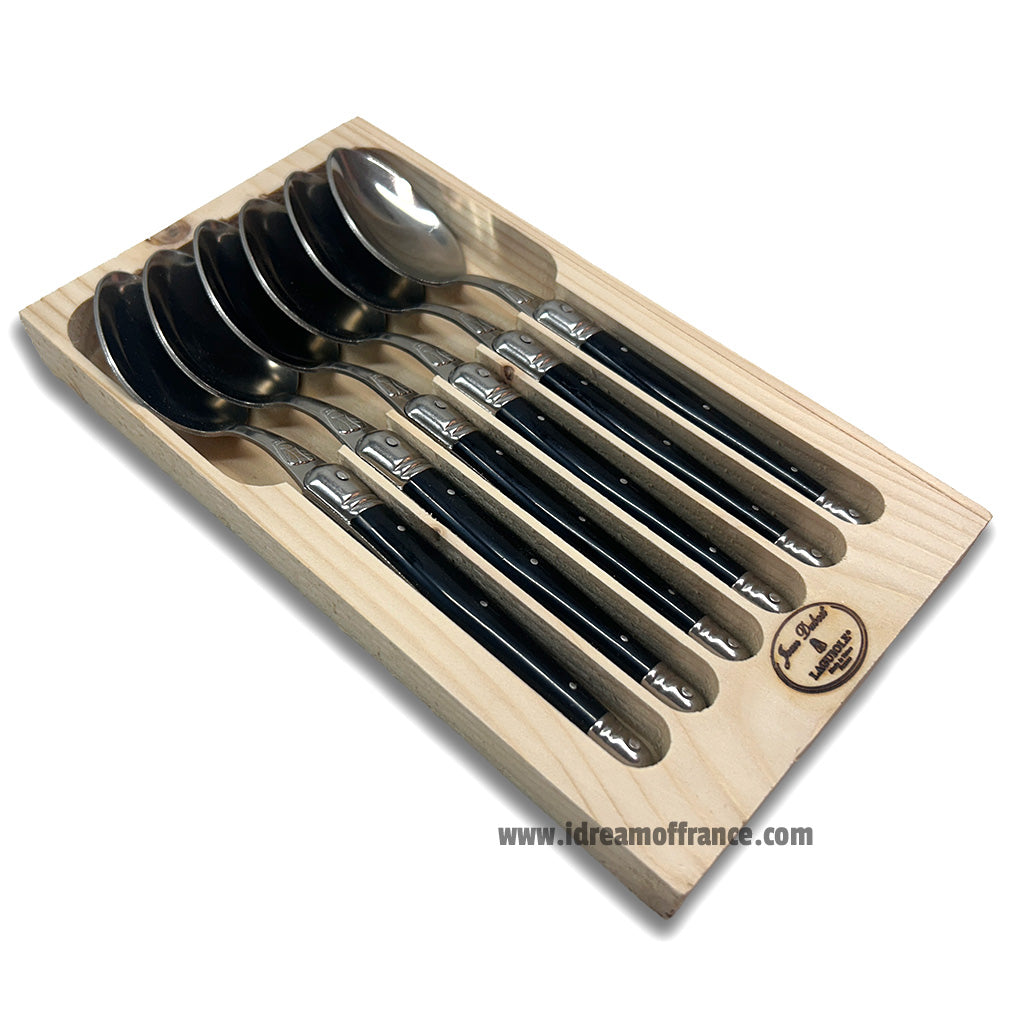 Laguiole Jean Dubost Spoons set of 6 - Black Handles