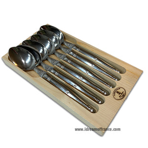 Laguiole Jean Dubost Spoons set of 6 - Stainless Steel Handles