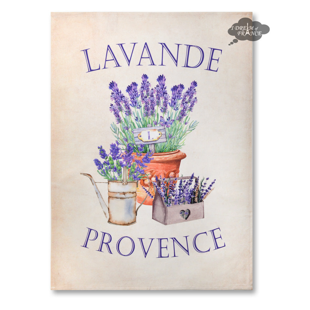 Provence Lavender (Lavande de Provence) French Cotton Kitchen Towel by L.R. Creations