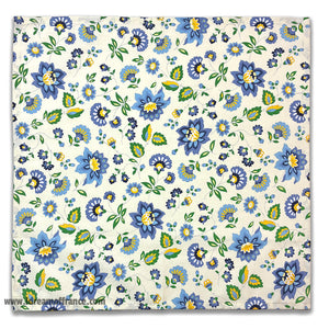 Fayence Blue & Cream French Cotton Allover Napkin by Le Cluny