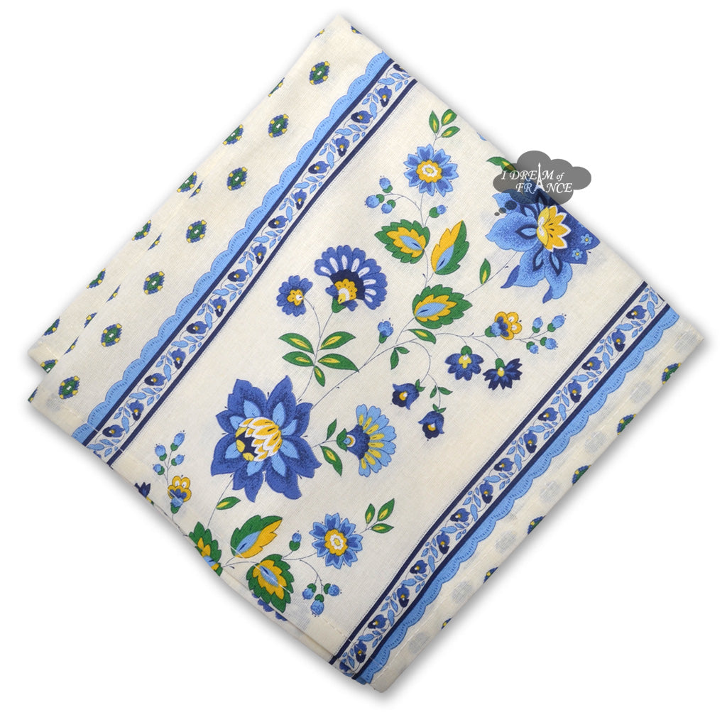 Fayence Blue & Cream French Cotton Napkin by Le Cluny