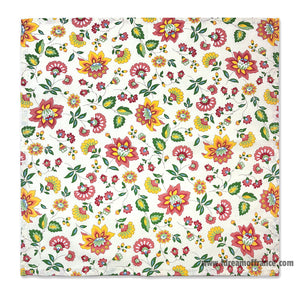 Fayence Red & Cream French Cotton Allover Napkin by Le Cluny