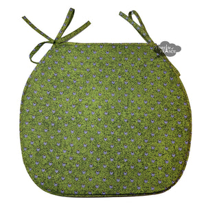 Lavender Green All-Over Acrylic-Coated Cotton French Style Chair Pad by Le Cluny - Set of 6