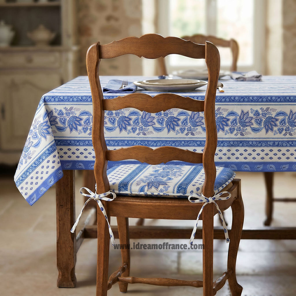 French Provencal tablecloth - Acrylic coated cotton, Spill-proof - Rectangular - Lisa white | Le Cluny