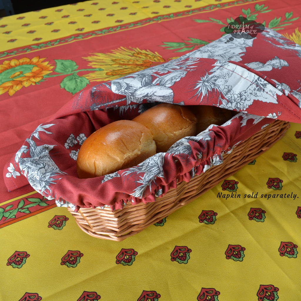Villandry Red French Baguette Basket with Removable Liner by Le Cluny