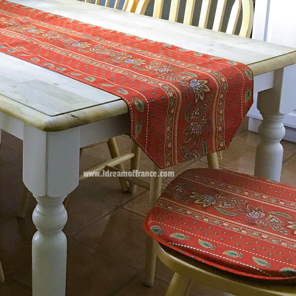 Lisa Red Coated French Style Chair Pad by Le Cluny