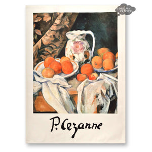 Apples and Oranges by Cezanne French Cotton Kitchen Towel by L.R. Creations