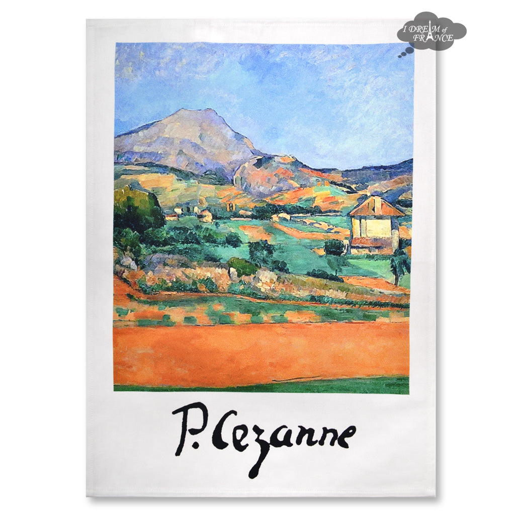 Mont Sainte Victoire by Cezanne French Cotton Kitchen Towel by L.R. Creations
