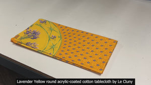 70" Round Acrylic-coated Cotton Lavender Yellow Provence Tablecloths by Le Cluny