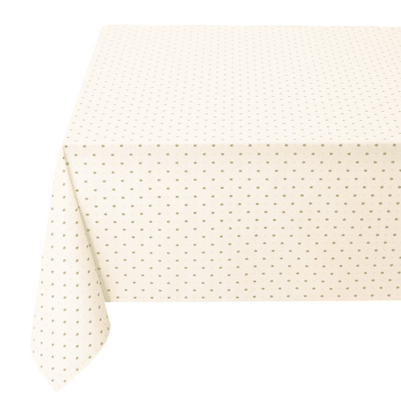 60x96" Rectangular Calisson Cream Coated Cotton Tablecloth by Tissus Toselli