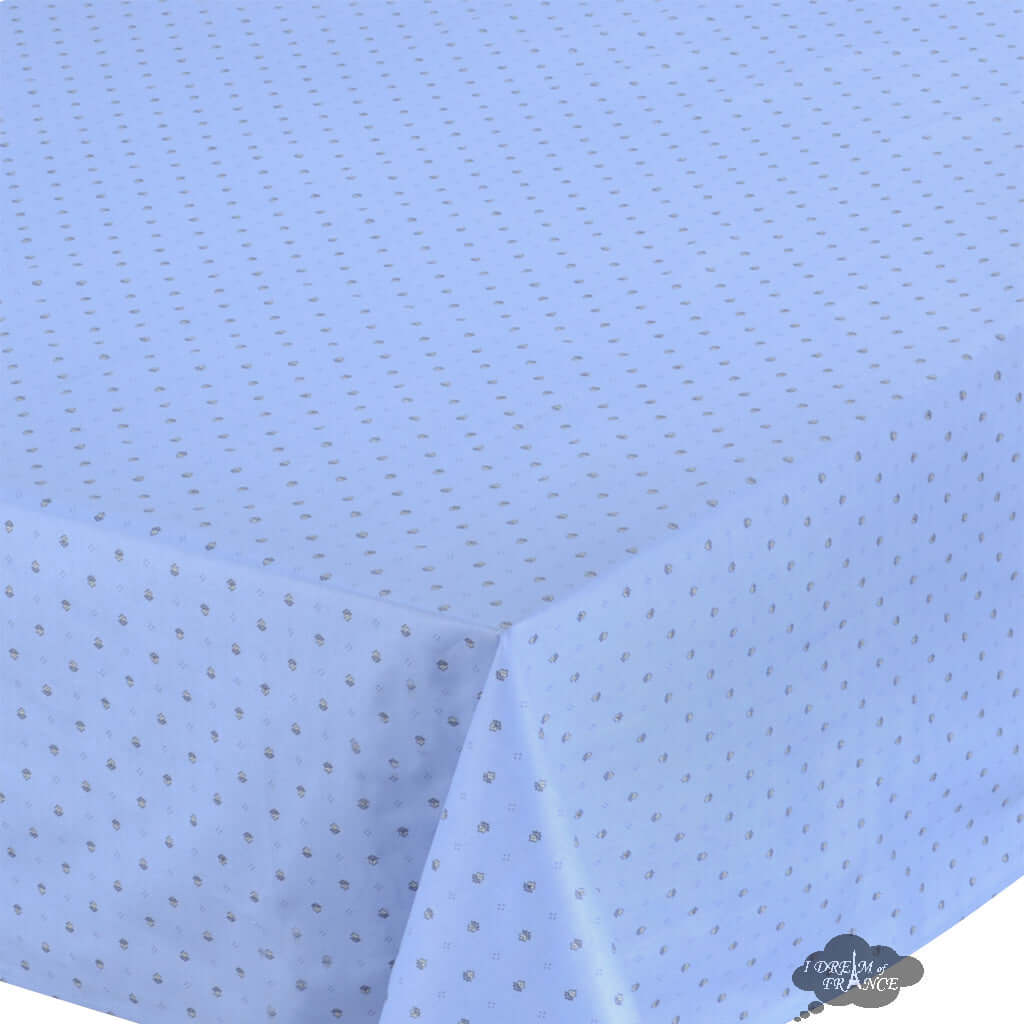 60x120" Rectangular Calisson Lavender Blue Acrylic-Coated Cotton Tablecloth by Tissus Toselli (Copy)