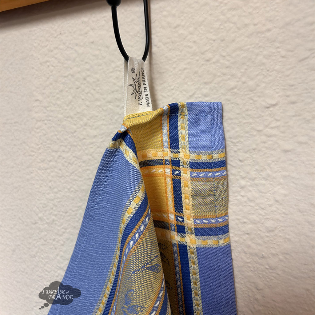 Senanque Blue Cotton Jacquard Dish Towel