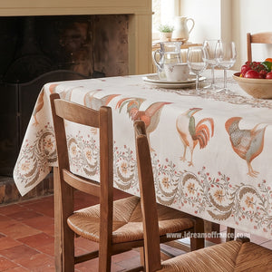 French Provencal tablecloth - Cotton blend tapestry - Square - Chanteclair | L'Ensoleillade - Lifestyle