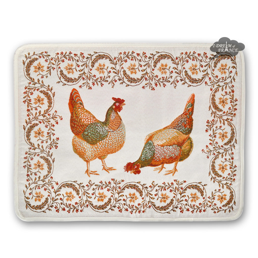 Chanteclair French Tapestry Placemat by Tissus Toselli