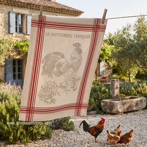 French kitchen towel - Jacquard cotton - Bresse Rooster | Tissus Toselli - Lifestyle