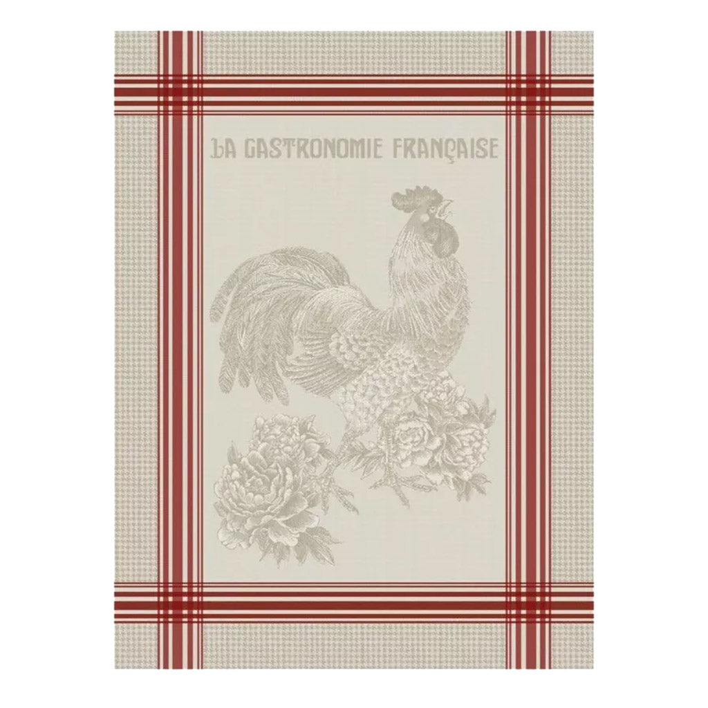 Bresse Rooster French Jacquard Dish Towel by Tissus Toselli