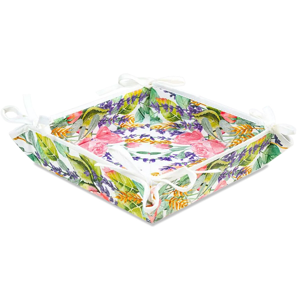 Grasse White Acrylic-Coated Cotton French Bread Basket by Tissus Toselli