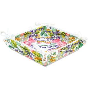 Grasse White Acrylic-Coated Cotton French Bread Basket by Tissus Toselli