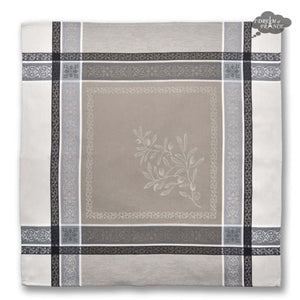 Olivia Cream French Cotton Jacquard Napkin by Tissus Toselli