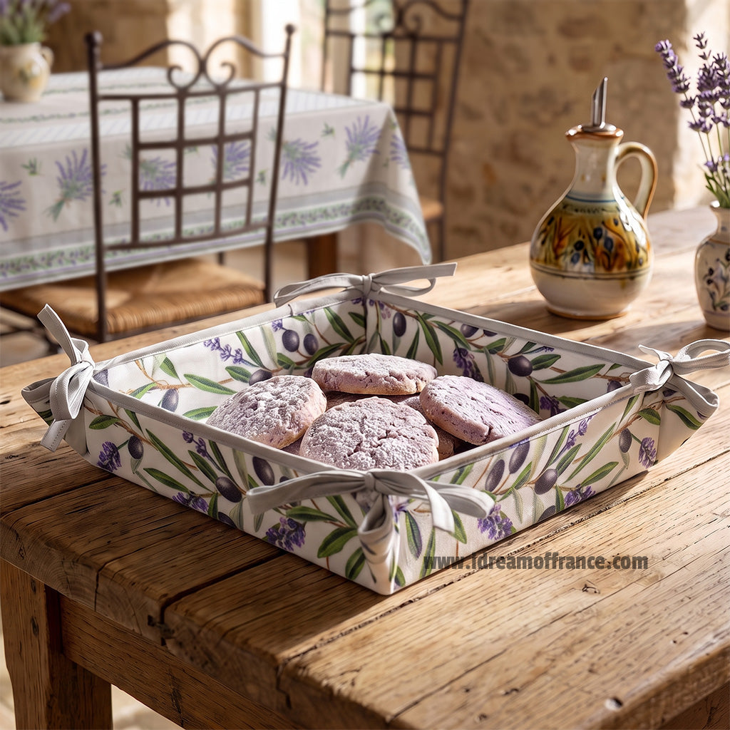 Lauris Coated Cotton French Bread Basket by Tissus Toselli