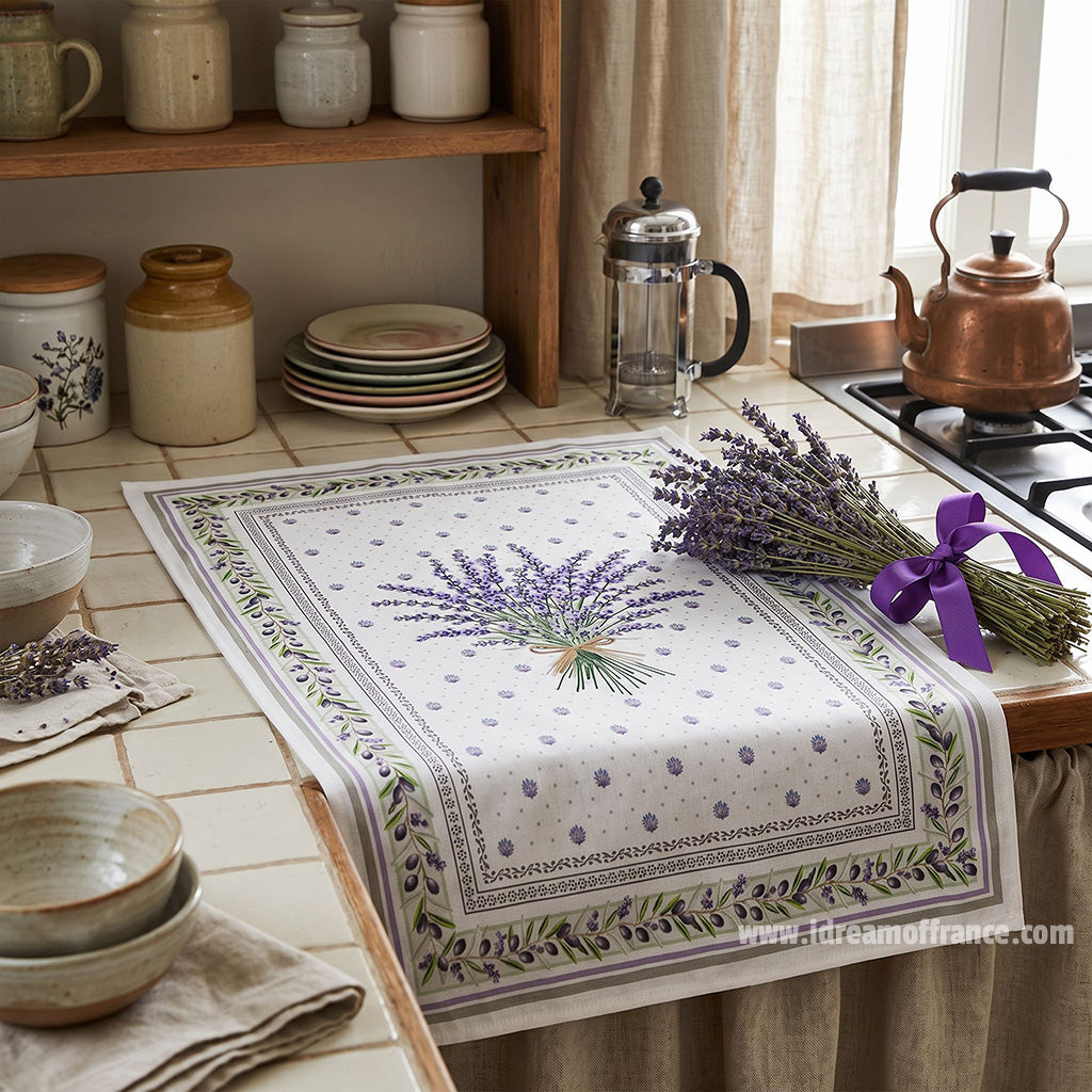 Lauris French Cotton Kitchen Towel by Tissus Toselli