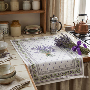French kitchen towel - Printed cotton - Lauris natural | Tissus Toselli
