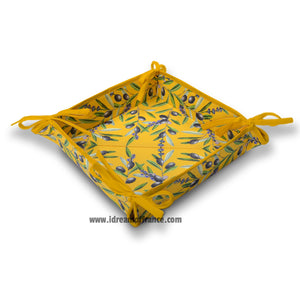 French bread basket - Acrylic-coated Cotton - Lauris yellow | Tissus Toselli