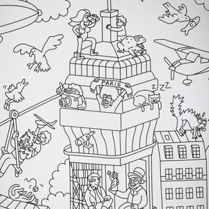 Eiffel Tower Giant Coloring Poster by OMY