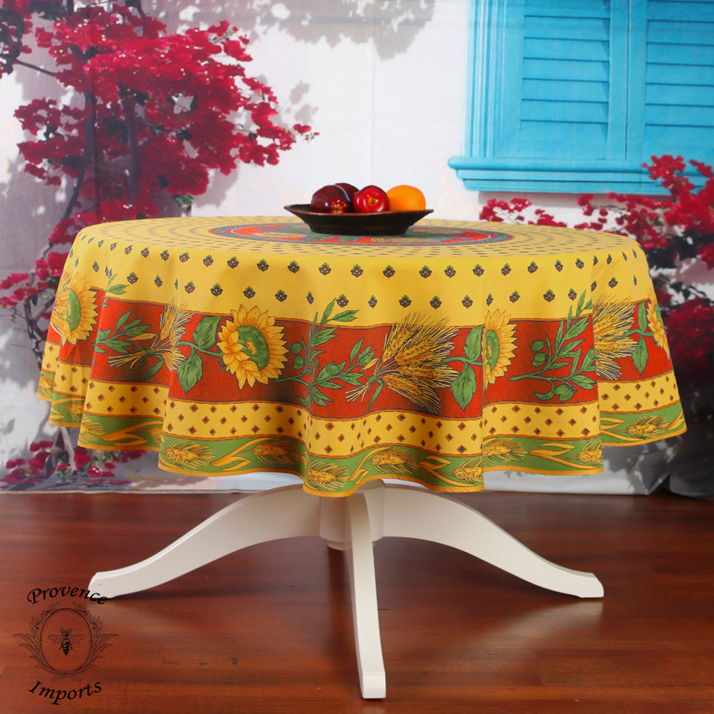 Tournesol Red/Yellow French Provencal Tablecloth - Round