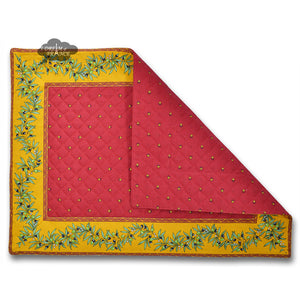 Ramatuelle Yellow & Red Quilted Placemat by Tissus Toselli