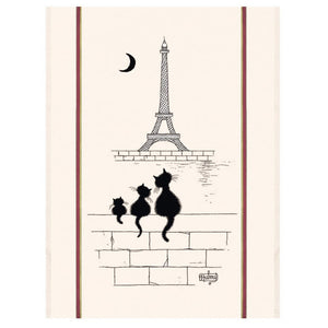 Chats Tour Eiffel Tea Towel by Winkler Torchons et Bouchons