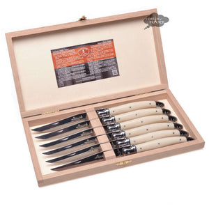 Laguiole Jean Dubost DeLuxe Table knives set of 6 - Faux Ivory Handles