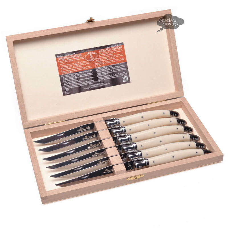 Laguiole Jean Dubost Table knives set of 6 Faux Horn Handles I