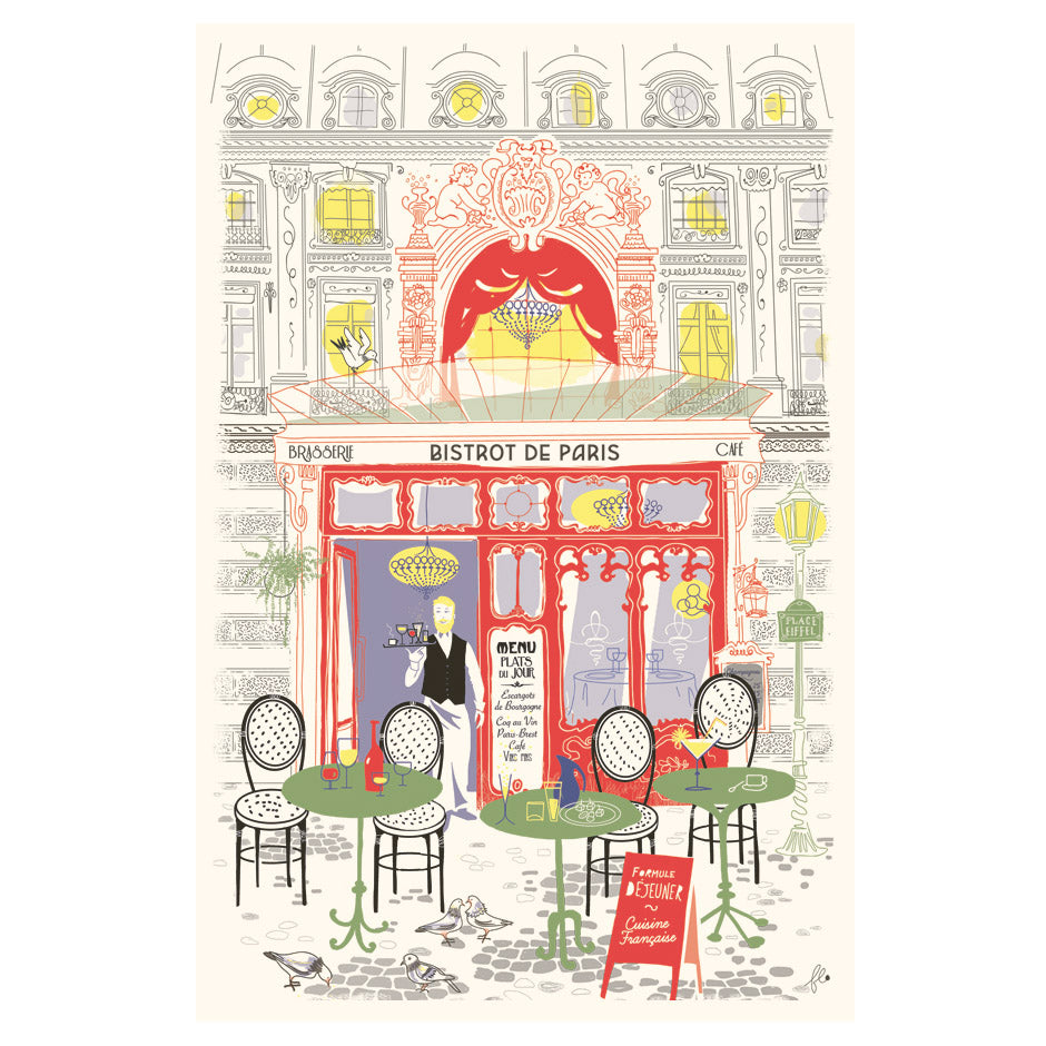 French Bistro Tea Towel by Torchons et Bouchons